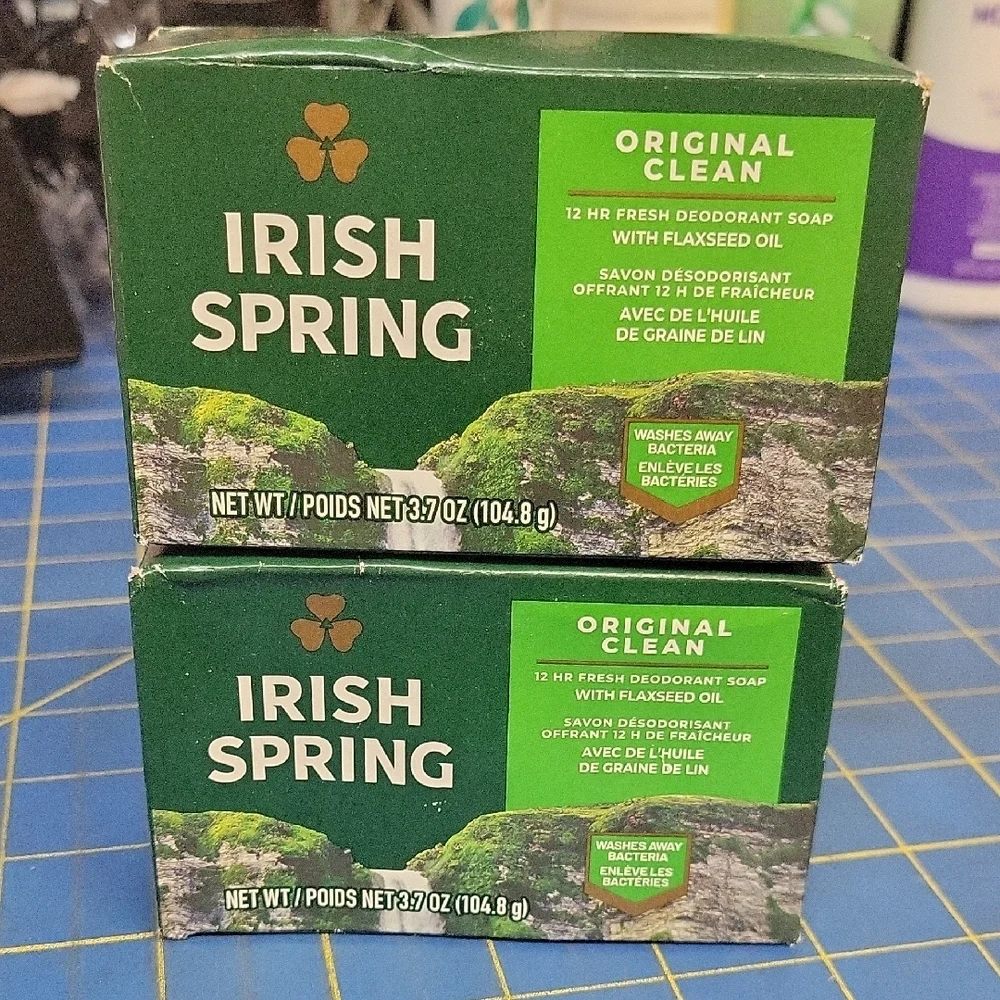 Irish Spring Original Clean Deodorant Soap Set of 2 New Sealed Boxes